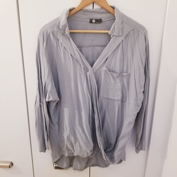 M Made in Italy Oversized Loose Grey Blouse Top Shirt - Picture 2 of 6